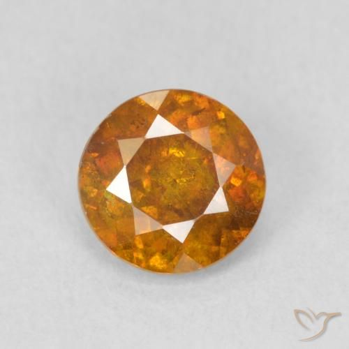 0.87ct Natural Laranja acastanhado Esfalerita, Redondo, SI
