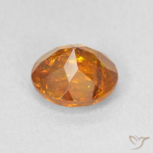 Esfalerita Laranja acastanhado Natural 1.14ct, Redondo, SI