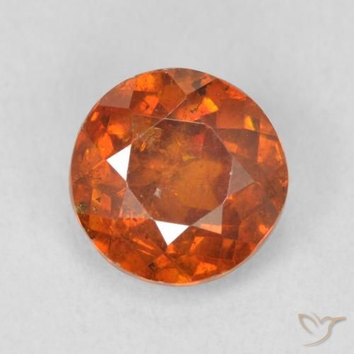 1.31ct Natural Laranja Profundo Esfalerita, Redondo, SI