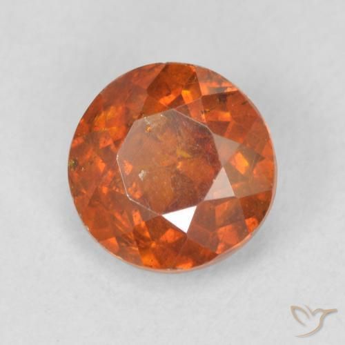 Esfalerita Laranja Profundo Natural 1.31ct, Redondo, SI