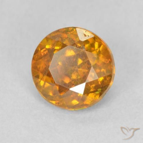 Esfalerita Laranja Profundo Natural 1.37ct, Redondo, SI