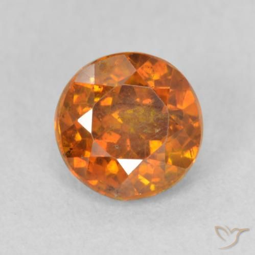 0.89ct Natural Laranja Profundo Esfalerita, Redondo, SI