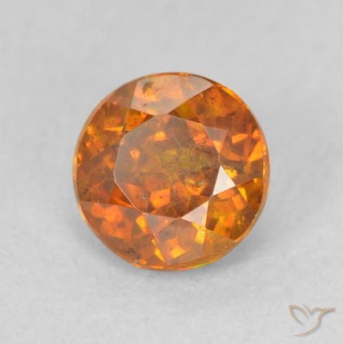 Esfalerita Laranja Profundo Natural 0.89ct, Redondo, SI