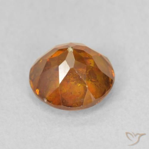 Esfalerita Laranja Profundo Natural 0.89ct, Redondo, SI