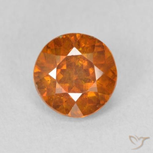 1.10ct Natural Laranja Médio Esfalerita, Redondo, SI