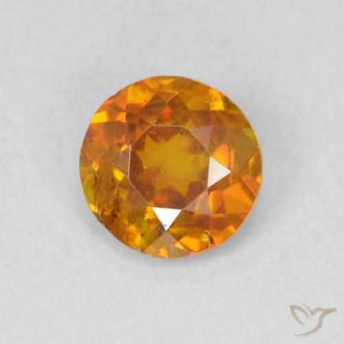 0.54ct Natural Laranja acastanhado Esfalerita, Redondo, SI
