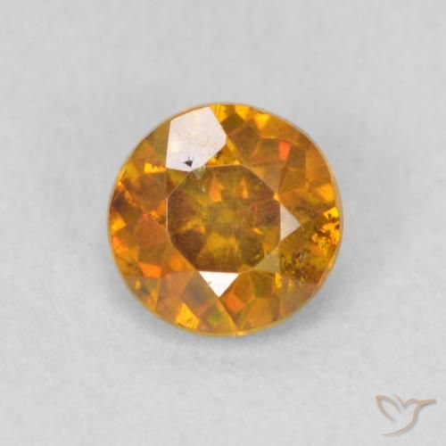 0.48ct Natural terra laranja Esfalerita, Redondo, SI
