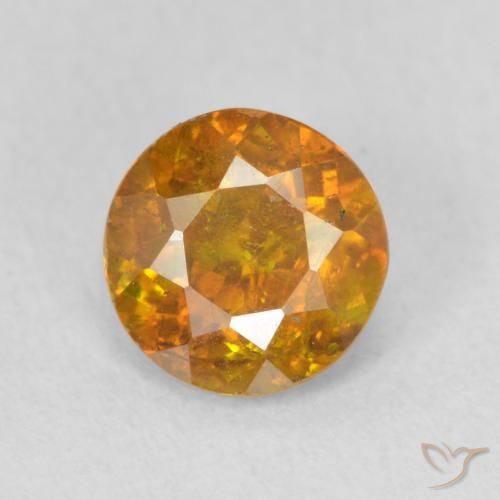 1.11ct Natural Laranja Médio Esfalerita, Redondo, SI