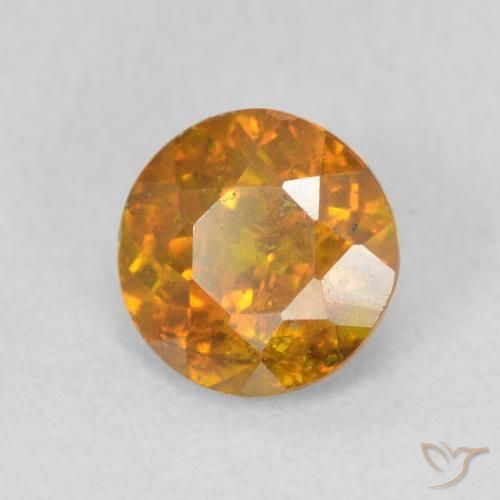 Esfalerita Laranja Médio Natural 1.11ct, Redondo, SI