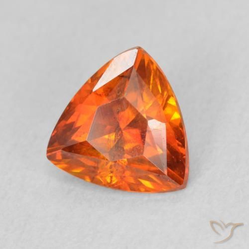 1.61ct Natural âmbar laranja Esfalerita, Trilhão, VS-SI