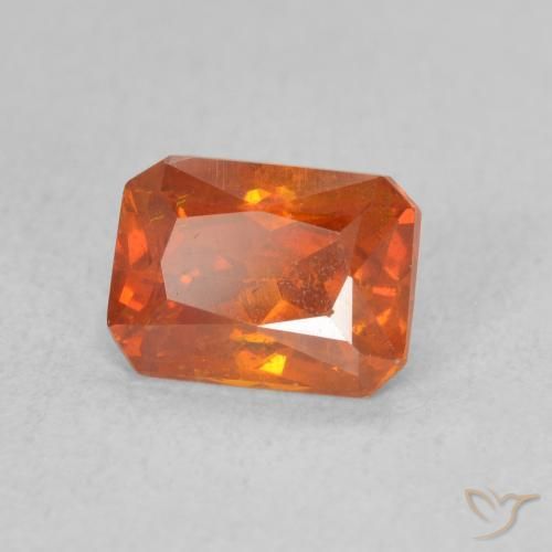 Esfalerita fogo laranja Natural 1.40ct, Corte Octógono / Esmeralda, VS-SI
