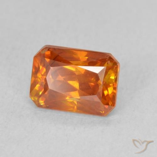 Esfalerita Laranja Médio Natural 1.60ct, Corte Octógono / Esmeralda, VS-SI