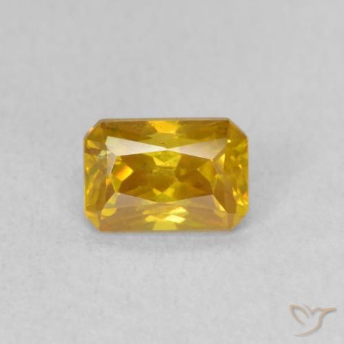 0.96ct Natural Dourado-Laranja Esfalerita, Corte Esmeralda, VS-SI