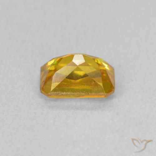 Esfalerita Dourado-Laranja Natural 0.96ct, Corte Octógono / Esmeralda, VS-SI