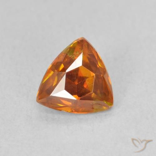 1.08ct Natural Laranja brilhante Esfalerita, Trilhão, VS-SI