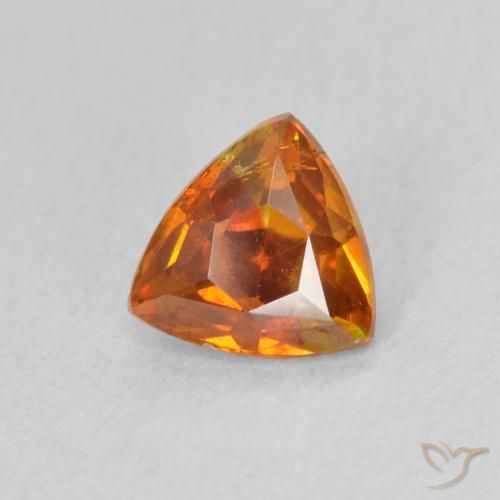 Esfalerita Laranja brilhante Natural 1.08ct, Trilhão, VS-SI