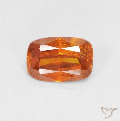 1.54ct Natural Laranja Profundo Esfalerita, Almofada, SI