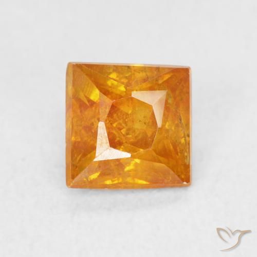 0.85ct Natural Laranja Médio Esfalerita, Quadrado, SI