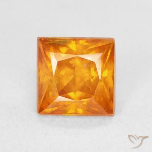 1.33ct Natural damasco laranja Esfalerita, Quadrado, SI