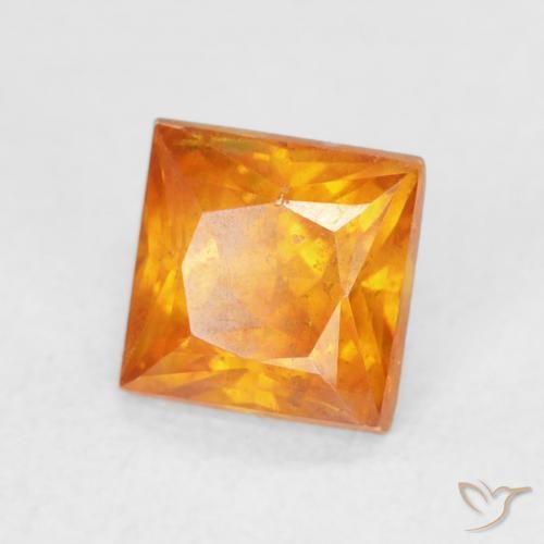 Esfalerita damasco laranja Natural 1.33ct, Quadrado, SI