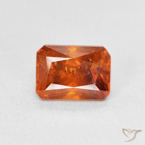 1.81ct Natural âmbar laranja Esfalerita, Corte Esmeralda, SI