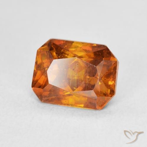 Esfalerita Medium Dark-Orange Natural 2.75ct, Corte Octógono / Esmeralda, SI