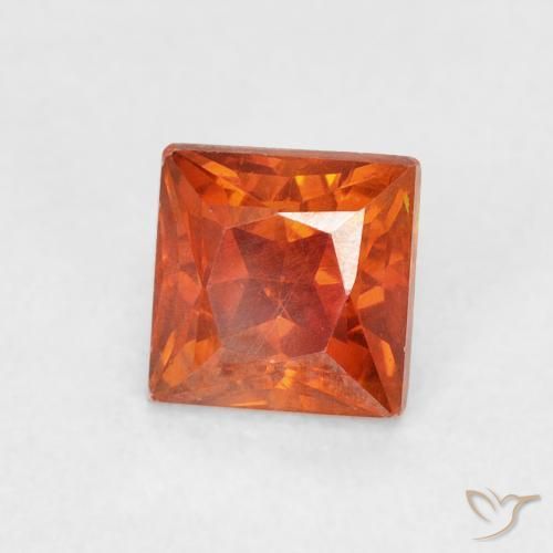 Esfalerita fogo laranja Natural 1.08ct, Quadrado, SI