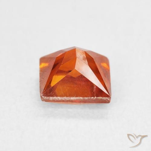 Esfalerita fogo laranja Natural 1.08ct, Quadrado, SI