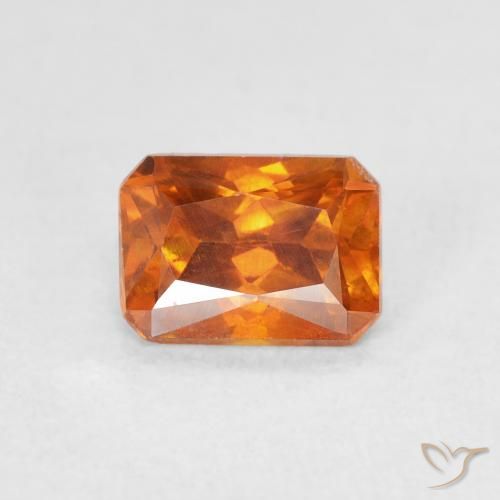 1.36ct Natural Cidra de Laranja Esfalerita, Corte Esmeralda, SI