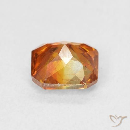 Esfalerita Medium Dark-Orange Natural 1.21ct, Corte Octógono / Esmeralda, SI