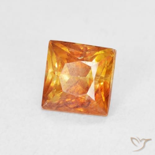 Esfalerita Laranja Médio Natural 0.88ct, Quadrado, SI
