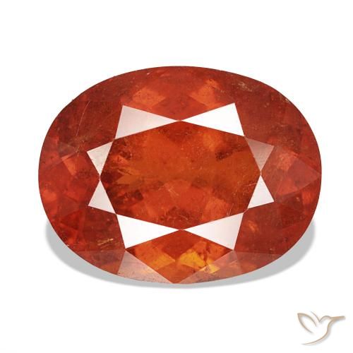 Esfalerita vermelho médio Natural 11.64ct, Corte Oval, VS-SI