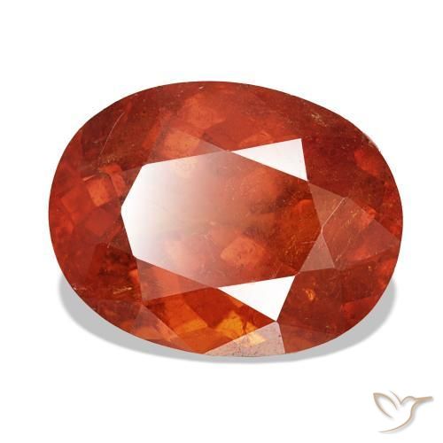 Esfalerita vermelho médio Natural 11.64ct, Corte Oval, VS-SI