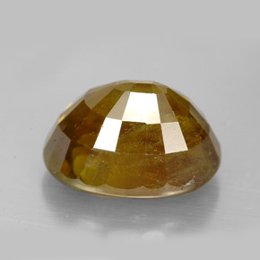 Esfena amarelo natural 11,45ct, corte oval, SI