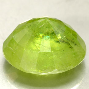 Esfena verde natural 7,01ct, corte redondo, SI