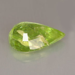 Esfena verde natural 6,05ct, formato de pêra, SI-I1