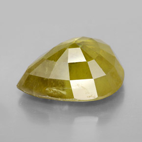 Esfena amarelo natural 12,04ct, formato de pêra, SI
