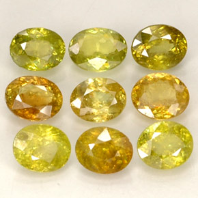 Pedras preciosas de esfena multicolorido natural de  ct, corte oval, VS-SI