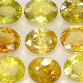 Pedras preciosas de esfena multicolorido natural de  ct, corte oval, VS-SI
