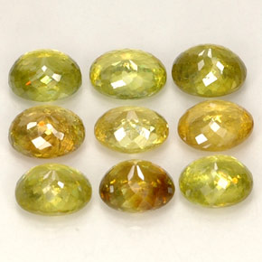 Pedras preciosas de esfena multicolorido natural de  ct, corte oval, VS-SI