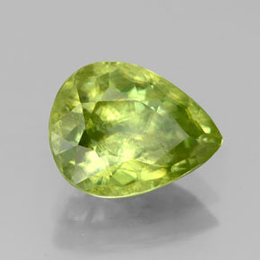 Esfena Verde amarelado Natural 2.64ct, Formato de pêra, SI