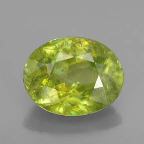 Esfena verde natural 2,68ct, corte oval, SI