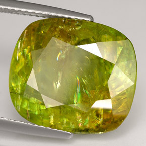 Esfena multicolorido natural 18,40ct, almofada cortada, SI