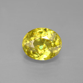Esfena amarelo natural 1,83ct, corte oval, VS-SI