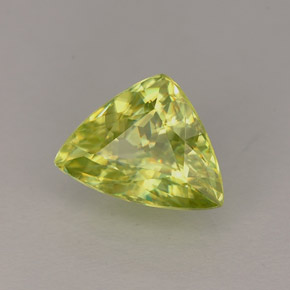 Esfena verde natural 1,09ct, trillion, VS