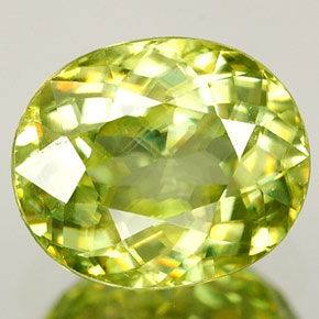 Esfena multicolorido natural 1,76ct, corte oval, VVS