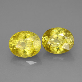Pedras preciosas de esfena amarelo natural de  ct, corte oval, VS