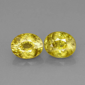 Pedras preciosas de esfena amarelo natural de  ct, corte oval, VS