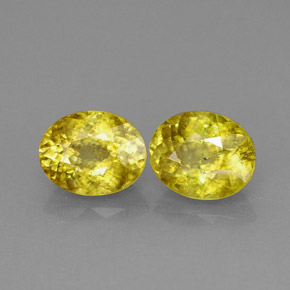 Pedras preciosas de esfena amarelo natural de  ct, corte oval, VS