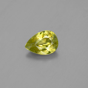 Esfena amarelo natural 0,82ct, formato de pêra, VVS-VS